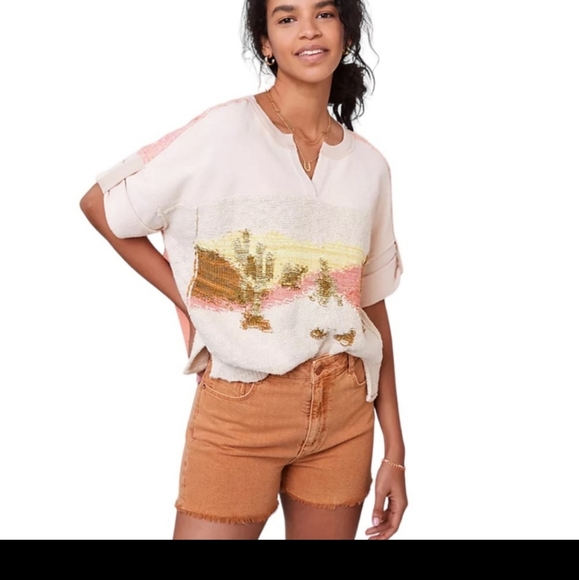 Anthropologie Sweaters - Anthropologie • Pilcro & the Letterpress Desert Intarsia Sweater Tee